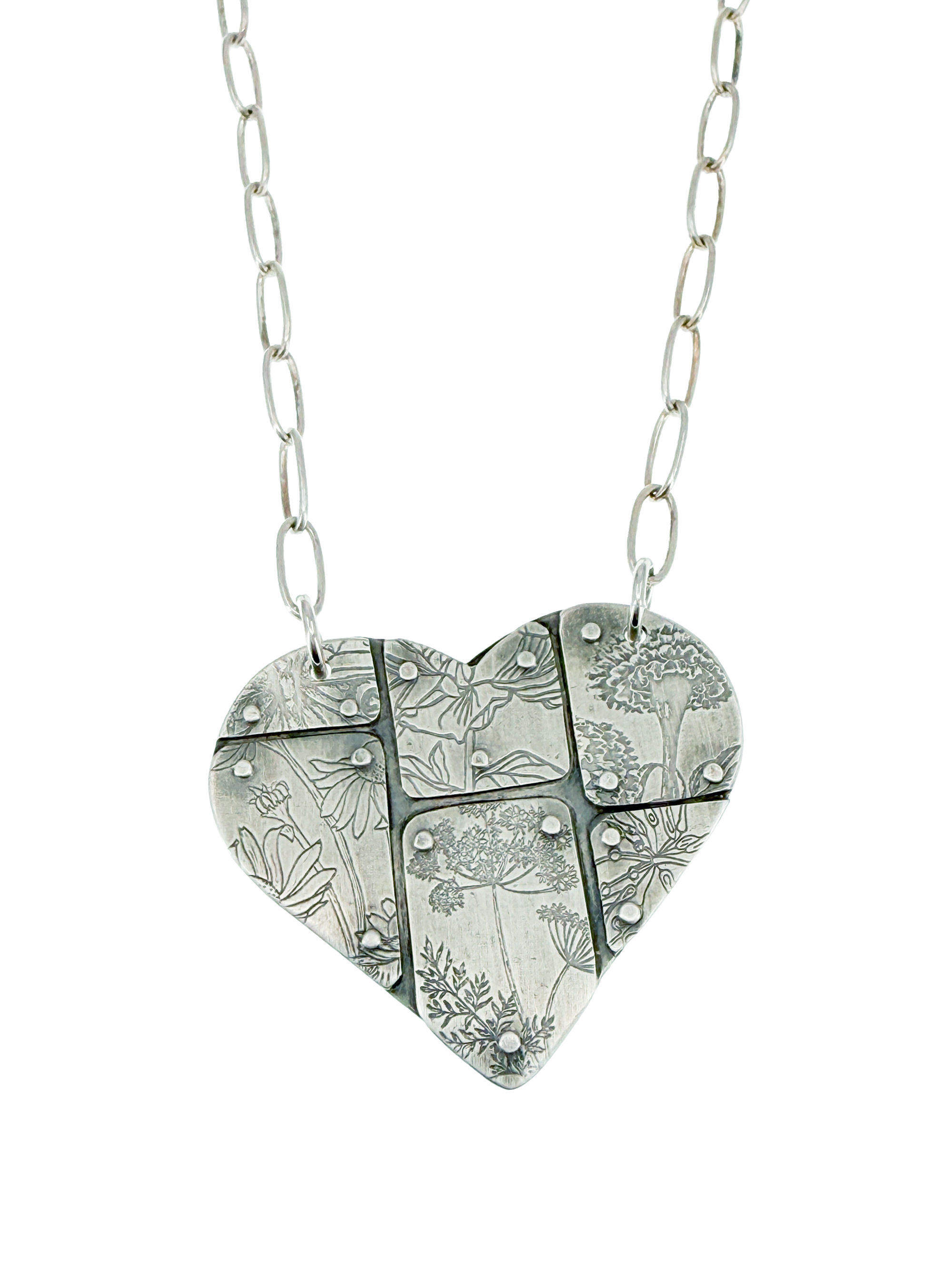 Patchworked Heart Pendant