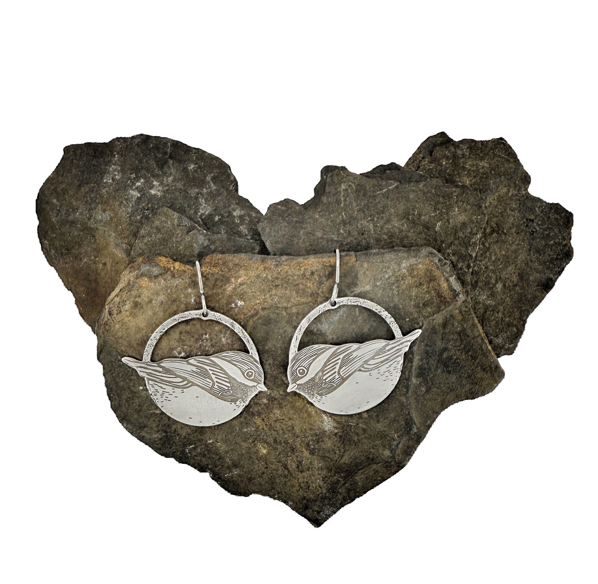 Stainless Steel Chickadee Earrings