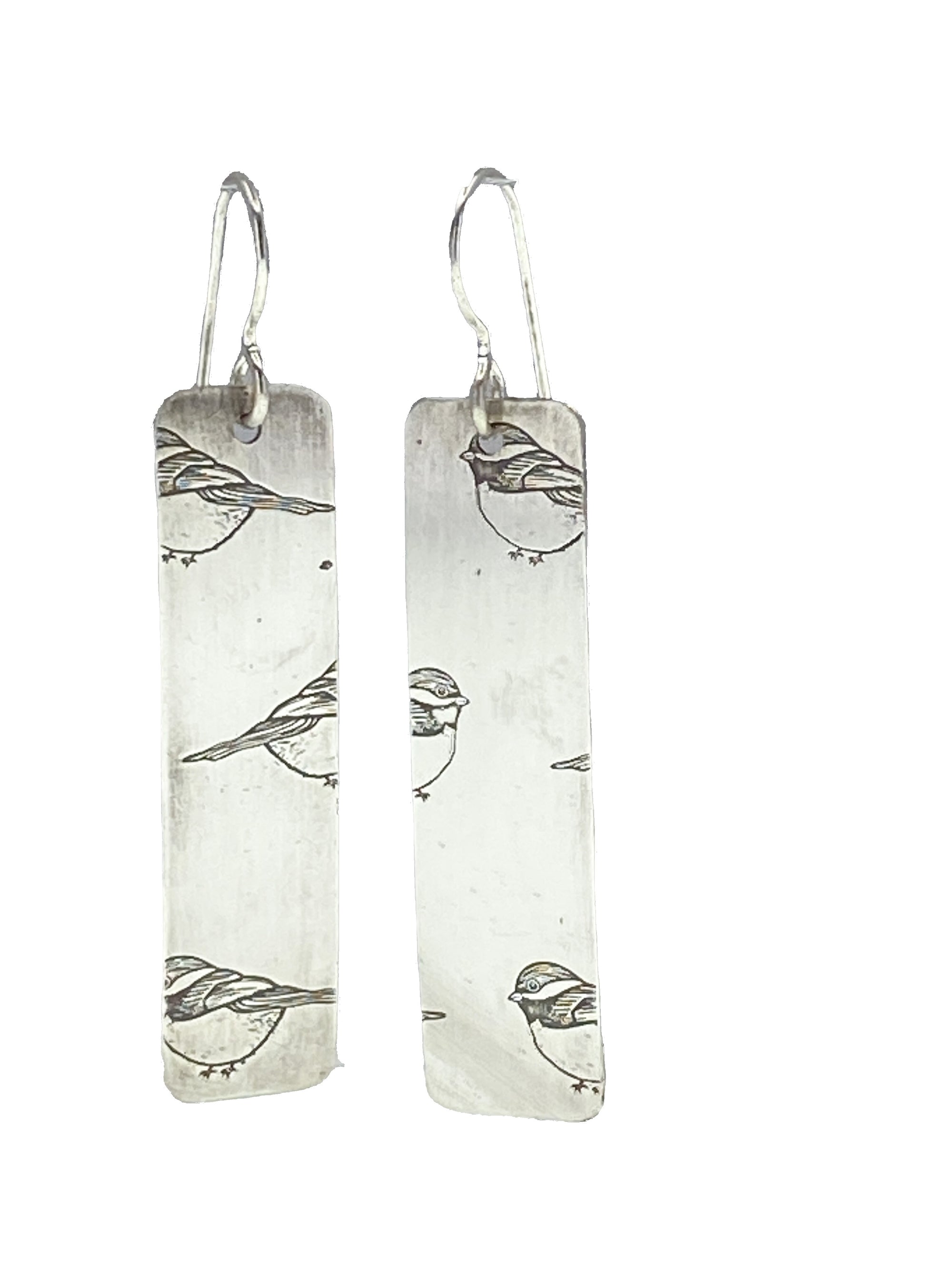 Silver Chickadee Dangles and Necklace
