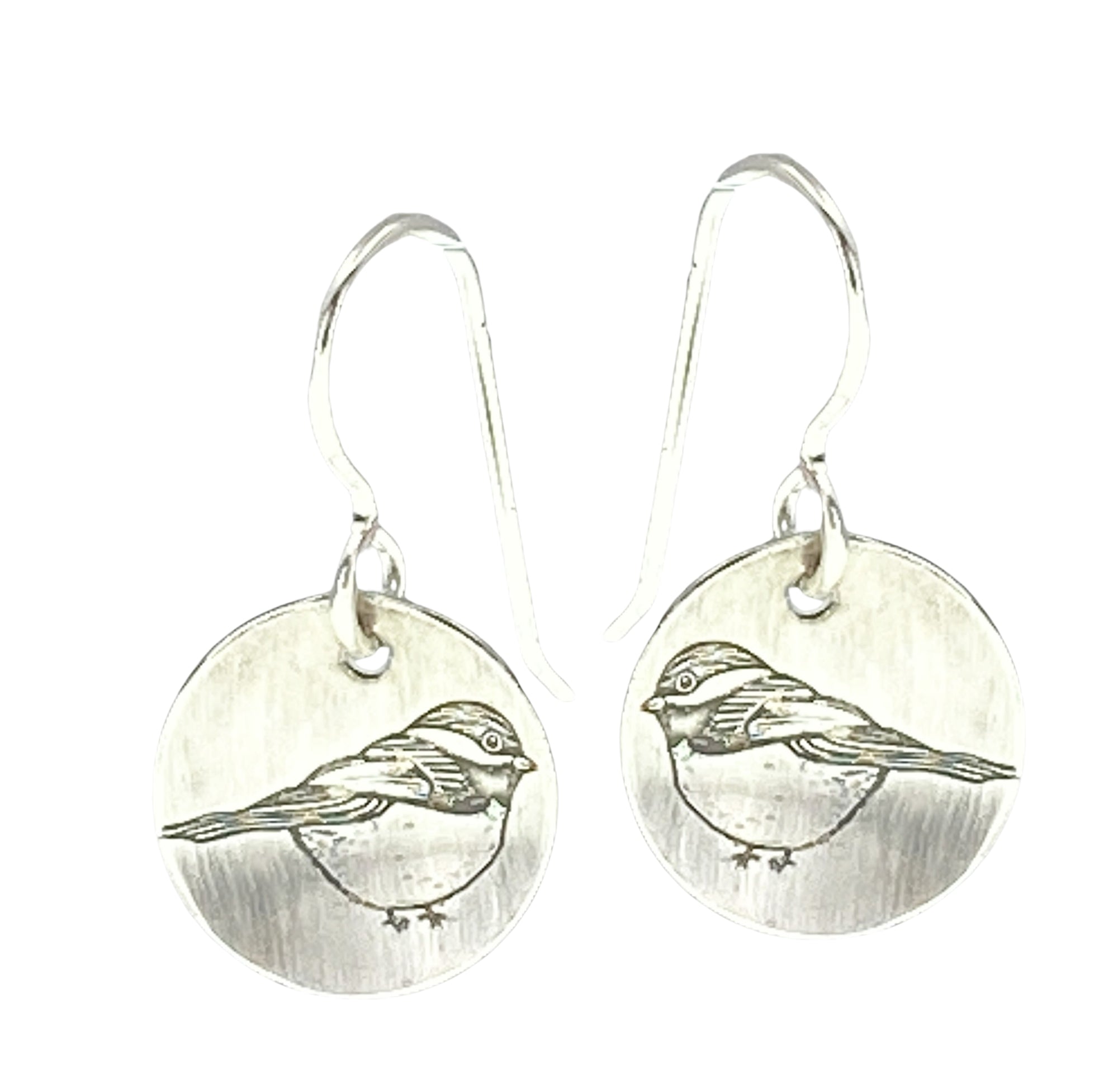 Silver Chickadee Dangles and Necklace