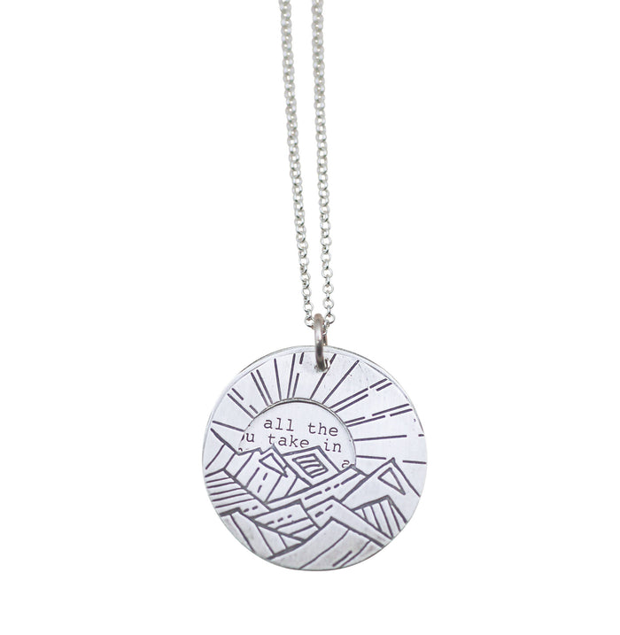 john muir jewelry, mountains calling necklace,