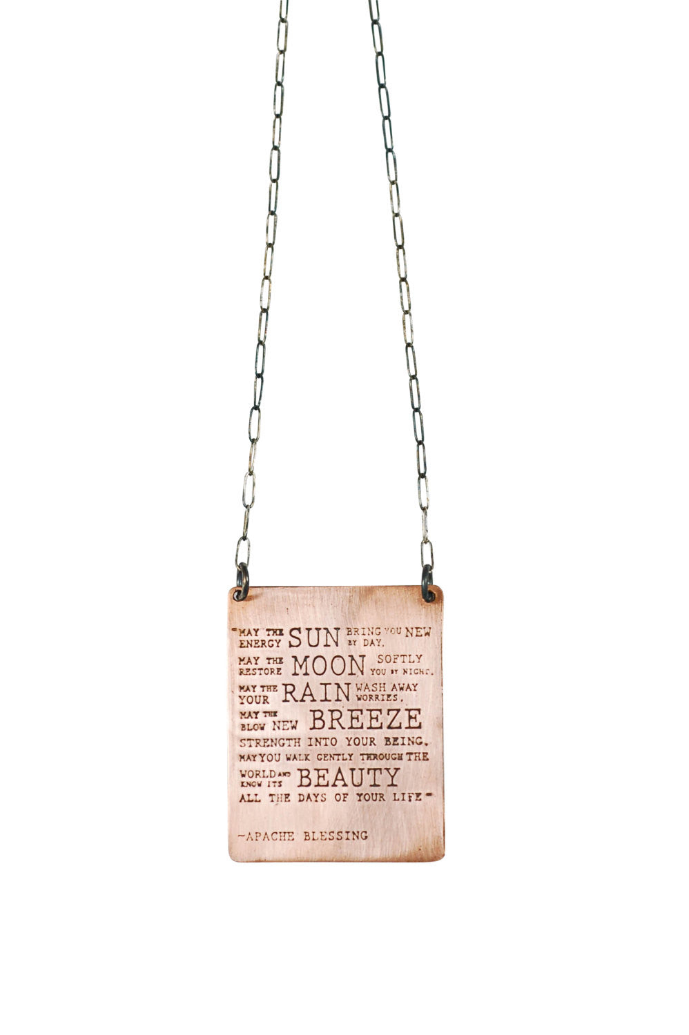 Rectangular Wedding Blessing Necklace