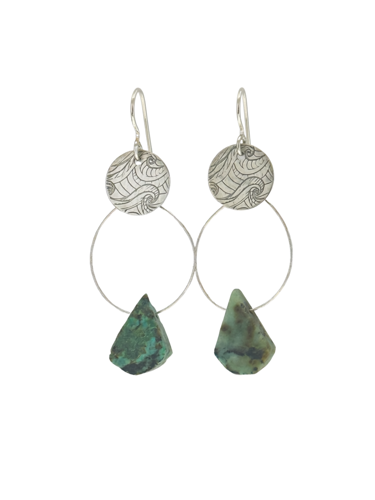 Waves and Turquoise Earrings