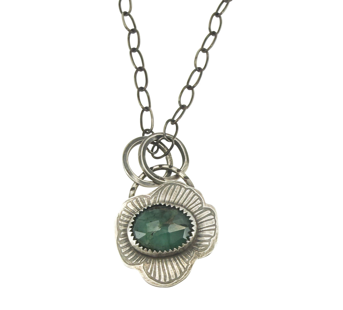 poppy and gemstone necklace