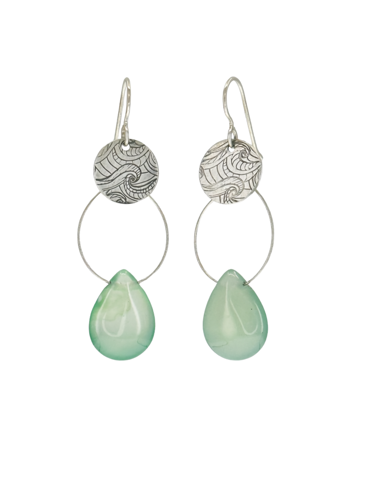 Waves and Jade earrings