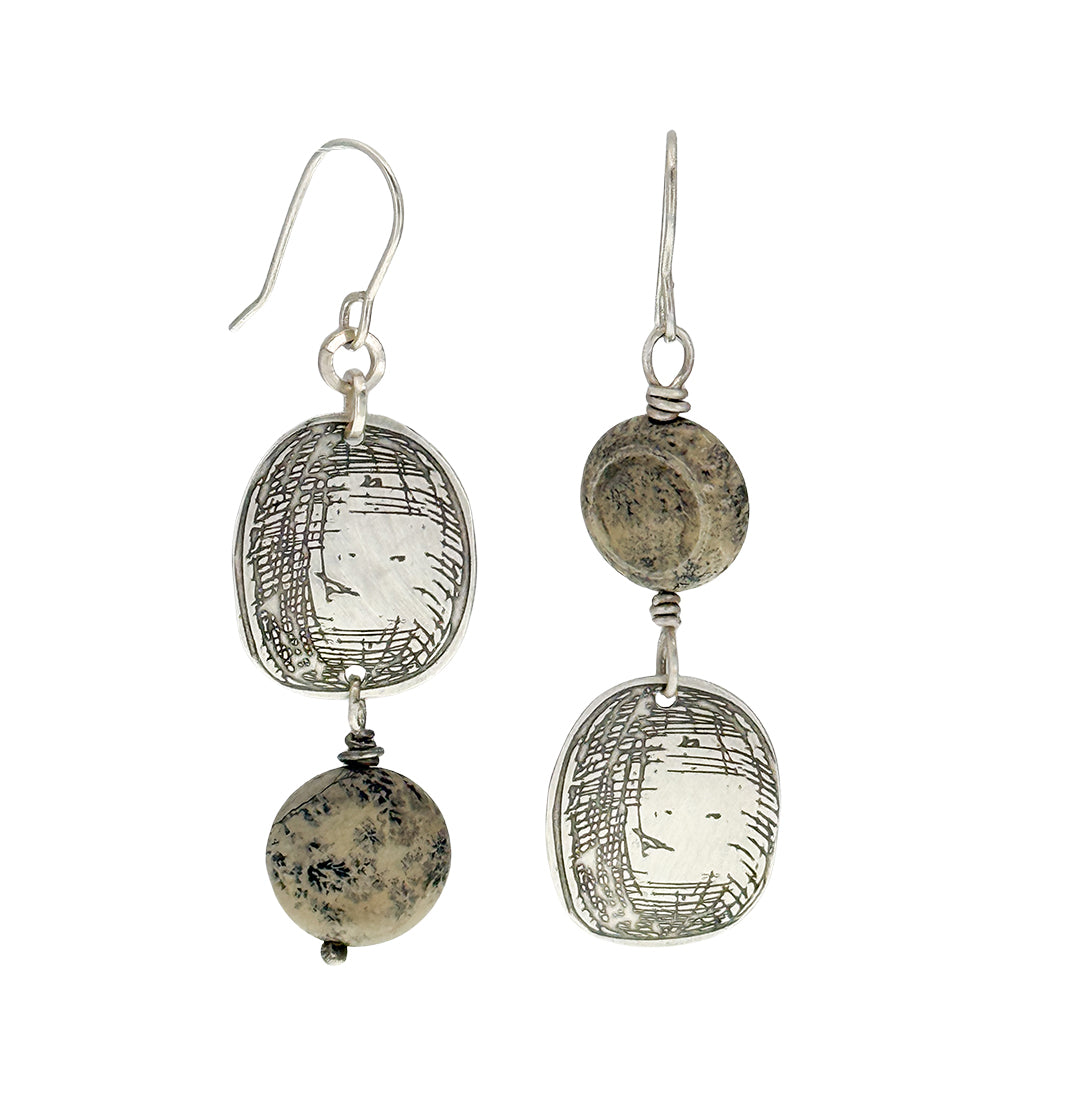 Stone and Sterling Earrings