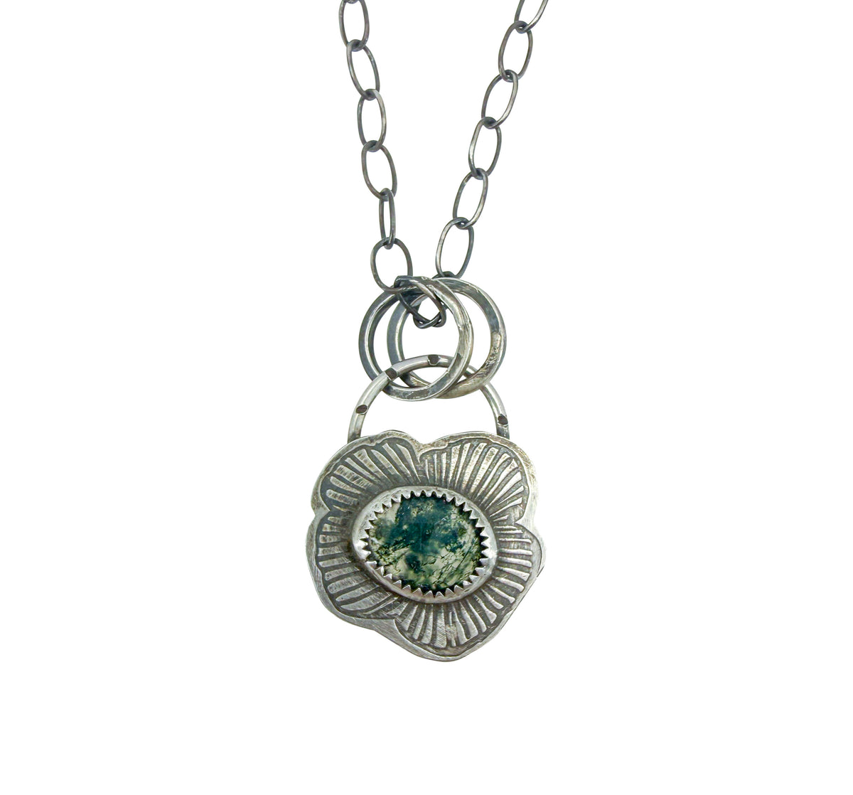 poppy and gemstone necklace