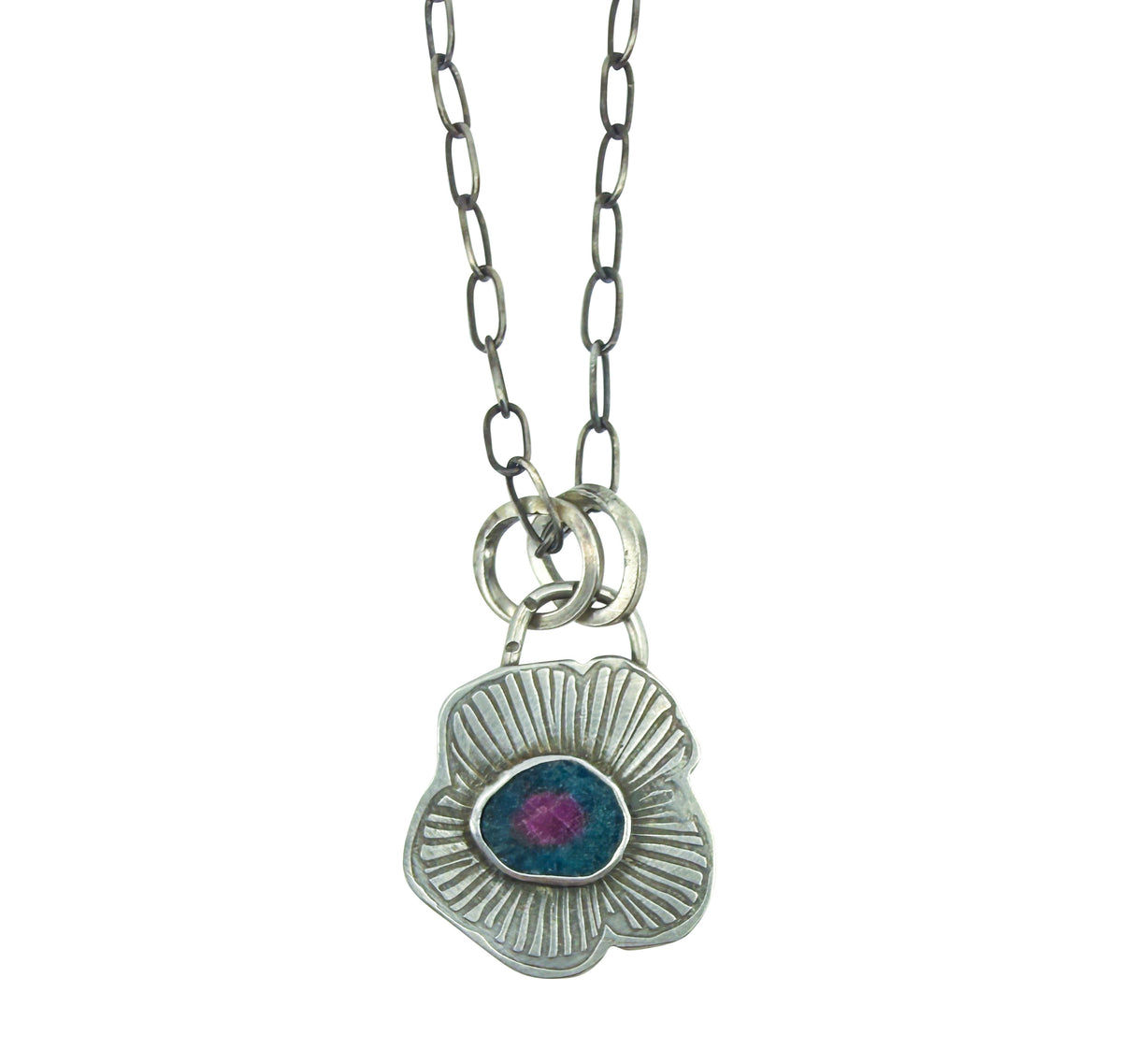 poppy and gemstone necklace