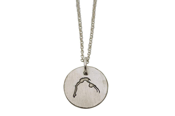 Gymnastics Back Handspring Disc Necklace
