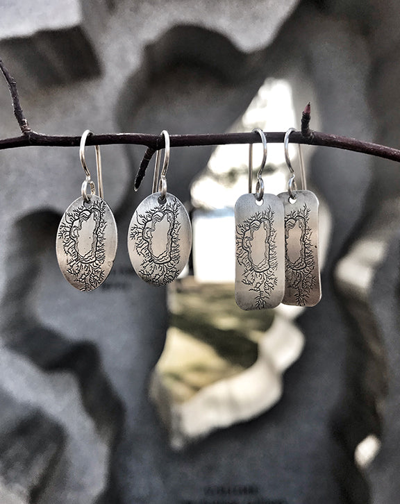 Tiny Tahoe Watershed Earrings and Necklace