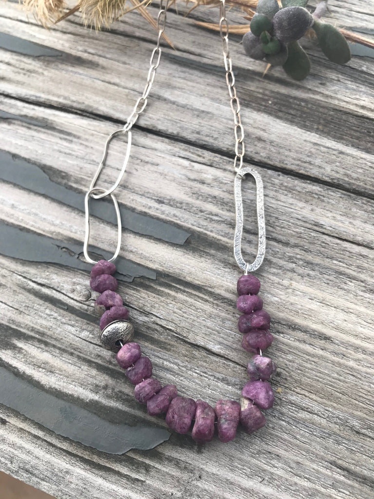 ruby and sterling necklace