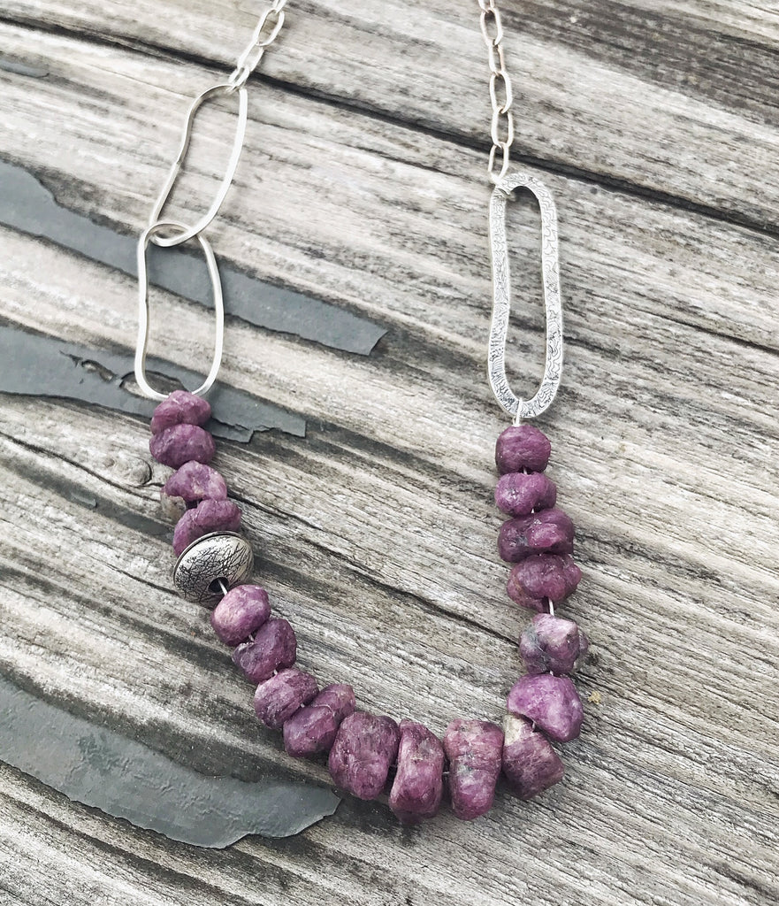 ruby and sterling necklace