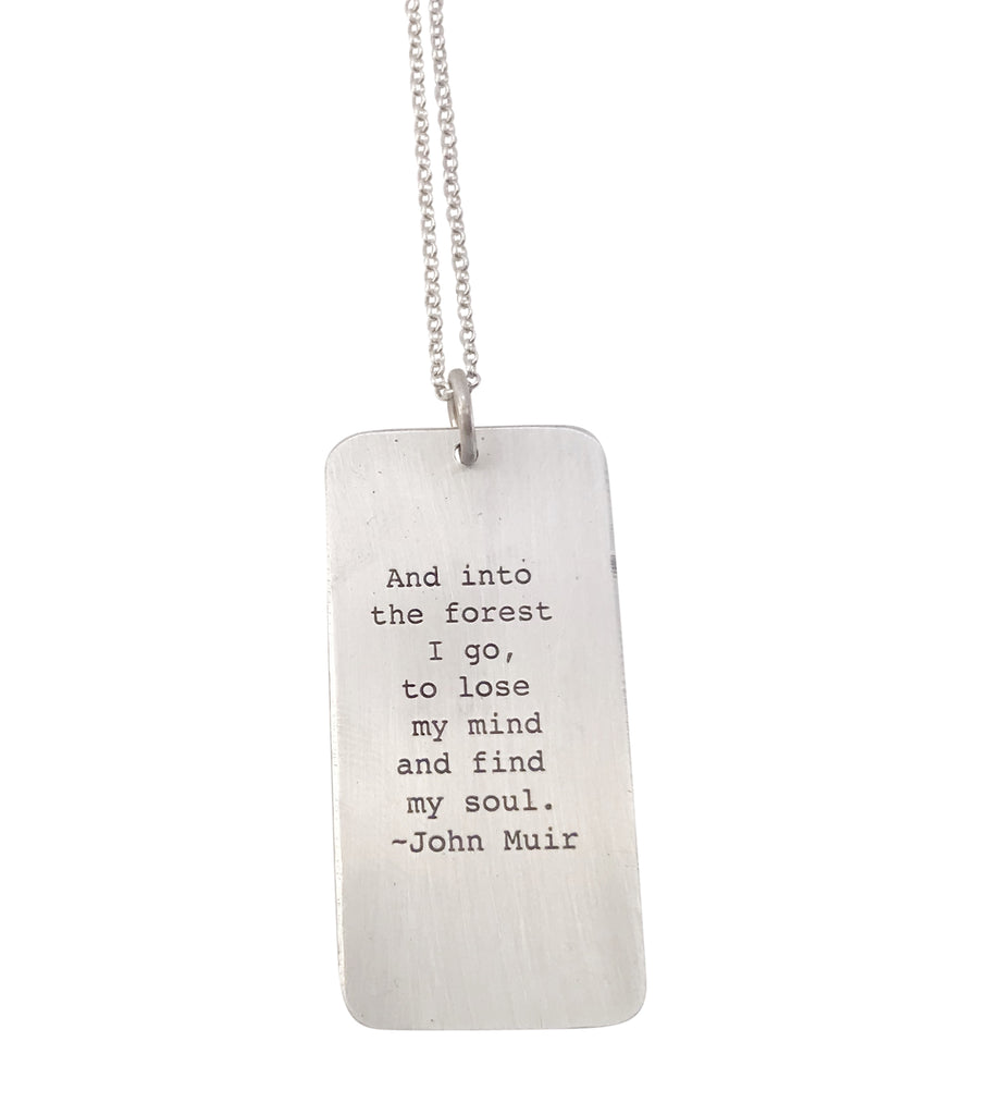 Thistle Pendant with John Muir Quote