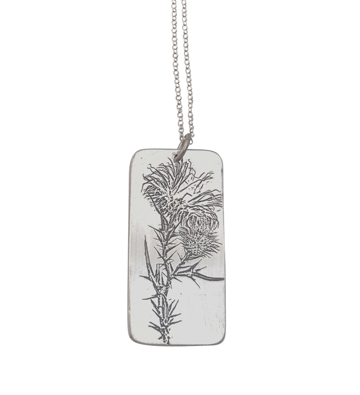 Thistle Pendant with John Muir Quote