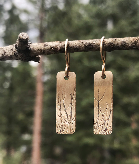 Simple Branch Necklace and Earrings