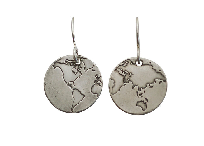 world map earrings