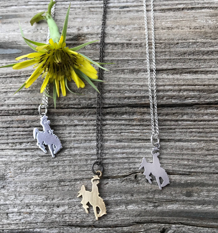 bronco necklace, cowboy necklace, cowgirl jewelry
