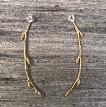 Bronze Twig Post Earrings