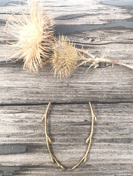 bronze twig earrings