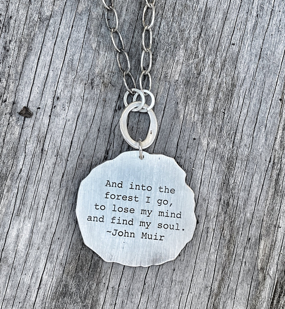 Wood slice and John Muir Necklace