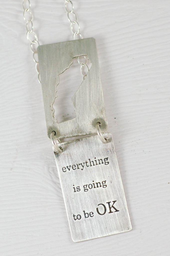 California- Everything is going to be OK Sterling Necklace