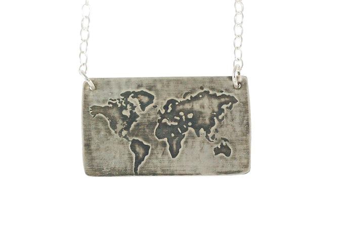 world map necklace