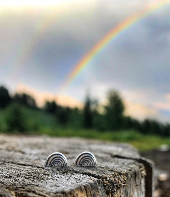 Rainbow Studs and Necklace